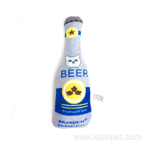 eco friendly beer bottle shape luxury squeaky plush